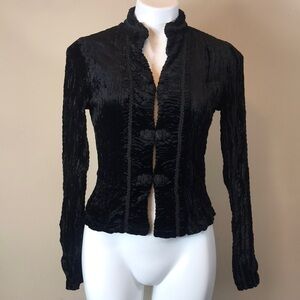 🐲💙 Roberto Malaki Black Crushed Velvet Jacket
